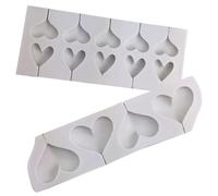 Healvian Moldes de Silicona 2 Piezas, Resistentes al Horno en Forma de Corazón Ideales para Hacer Piruletas y Dulces Caseros para Chocolate
