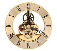 Healvian Movimiento de Reloj de Mesa Redondo Dorado Mecanismo Transparente y Engranajes Visibles, Exacto y Minimalista para Oficina o Espacio de Trabajo
