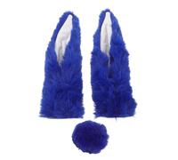 Healvian Orejas de Peluche para Casco de Motocicleta en Azul Oscuro, Decoración Autoadhesiva, Accesorios Unisex para Casco, Compatibles Todos los Tamaños, Adecuado para Personalizar