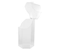 Healvian Organizador Acrílico para Brochas de Maquillaje con Tapa Cubo Multiusos para Almacenamiento de Cosméticos y Utensilios de Escritorio Transparente y Resistente