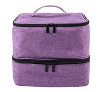 Healvian Organizador De Esmaltes De Uñas y Espacioso Bolsa De Viaje De Doble para Cosméticos y Esmaltes para Almacenamiento y Transporte Morado