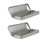 Healvian Organizador de Lápices de Hojalata Tapa Práctica, Resistente al Desgaste, Diseño Simple y Elegante, Set de 2 Piezas Adecuado para Escritorio Escolar y Oficina