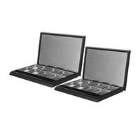 Healvian Paleta de Maquillaje Negra Mate de 8 Compartimentos con Bandejas Metálicas de Aluminio, Paleta Magnética Vacía para Sombras, Rubor y Brillo Labial, Compacta para Viaje y