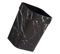 Healvian Papelera Negra Cuadrada de Plástico 14l Textura de Mármol para Baño, Cocina y Oficina, Cubo de Basura Hogar y Sala de Estar, Diseño Compacto para Espacios Pequeños