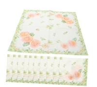 Healvian Paquete de 5 Servilletas Desechables de Pulpa de Madera Estampado de Rosas Verdes 20 Unidades por Paquete Servilletas de Mesa para Banquetes Bodas y Cenas Alta Absorción y Uso