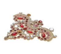 Healvian Parche Termoadhesivo de Gemas de Imitación Rojo para Decoración de Zapatos Ropa y Manualidades DIY Aplique Brillante para Vestidos Faldas y Accesorios