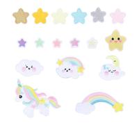 Healvian Parches Bordados de Unicornio Termoadhesivos para Ropa, Múltiples Patrones y Colores, Diseñados para Aplicar en Jeans, Chaquetas y Prendas Personalizadas para Adultos y