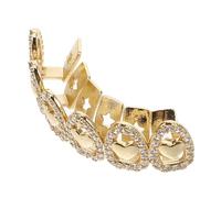 Healvian Parrilla Desmontable para Hombre Estilo Hip Hop Joyería para Dientes Dorada Brillo Accesorio para Fiesta y Cosplay Diseño Hueco para Boca Inferior Amuleto Personalizado
