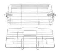 Healvian Parrilla Giratoria de Acero Inoxidable para Asar Pescado y Alitas de Pollo, Cesta Portátil y Versátil para Barbacoa al Aire Libre y Actividades de Camping