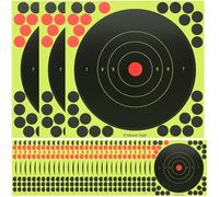 Healvian Pegatinas Autoadhesivas Fluorescentes de Papel Redondo 8 Pulgadas 25 Unidades para Objetivos de Salpicadura en Prácticas de Tiro al Aire Libre y Campo de Entrenamiento