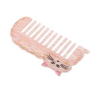 Healvian Peine Antiestático Cabello Dientes Anchos, Material de Tablero de Ácido Acético Engrosado, Tamaño Compacto 12×6 Cm, Color Rosa, Peine Desenredante para Cabello Rizado, Seco