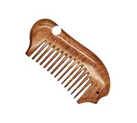 Healvian Peine De Madera Antiestático Pequeño De Sándalo Diseño De Pez, Dientes Gruesos, Para Mujer, Uso Casa y Viaje, Ecológico y Ligero