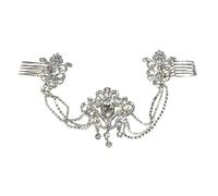 Healvian Peine de Novia Cadena para Cabello, Peinetas de Novia Cadena, Accesorios Cabello de Boda, 28 X 5 CM, Diseño Elegante y Romántico, Adecuado para Bodas y Eventos Obsequios