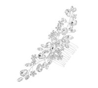 Healvian Peine de Novia con Cristales de Imitación Accesorio Elegante para Bodas y Fiestas Peine Lateral Multifuncional para Novias y Damas de Honor Diseño Plateado Brillante