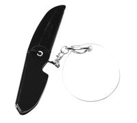 Healvian Peine Plegable de Dientes Finos Espejo Ovalado, Pequeño Tamaño, Portátil y Compacto, para Hombres, Cuidado Barba y Bigote, Uso en Viaje y Llavero Práctico