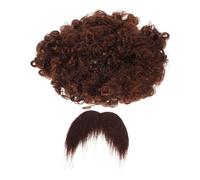 Healvian Peluca Afro Para Cosplay Barba Postiza Para Hombre Accesorio De Escenario Para Fiesta Pelucas Afro Tocado Decorativo
