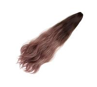 Healvian Peluca de Color Degradado de Coleta Larga Peluca de Pelo Natural para Niña Postizo Ondulado y Aspecto Elegante