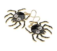 Healvian Pendientes de Araña Divertidos para Halloween Colgantes de Cabeza de Esqueleto de Araña Conjunto de Joyas de Colores Decoración para Disfraces de Halloween