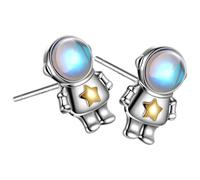 Healvian Pendientes de Astronauta para Mujer y Niña Diseño Espacial Pequeño y Ligero Joyas Espaciales de Moda Accesorios Estéticos para Uso Diario y Fiestas