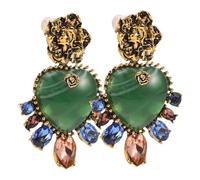 Healvian Pendientes De Corazón Pendientes Verdes Colgados Pendientes Colgantes De Corazón Boho Aretes Colgantes Con Borlas En Forma De Corazón Pendientes De Lágrima Boho Resina