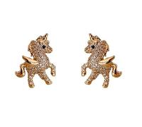 Healvian - Pendientes de unicornio para mujeres y niñas, pendientes hipoalergénicos, joyas de animales minimalistas, regalo para cumpleaños, Navidad, San Valentín, graduación, 0,75 x 0,51 x 0,20