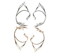 Healvian Pendientes Para Orejas Sin Perforar, 2 Pares De Pendientes Tipo Clip De Aleación, Accesorios Versátiles Para Disfraces y Ocasiones Obsequios, 8x5cm