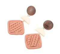 Healvian Pendientes Trenzados Geométricos De Arcilla Pendientes Colgantes Para Mujer Joyas Orejas Fiesta o Diario