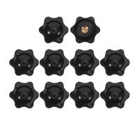 Healvian Perilla de Estrella Moleteada M8 Tuerca Hexagonal de Cobre Negro 10 Piezas Pomo Ergonómico para Ajuste y Sujeción en Maquinaria Industrial y Herramientas de Ferretería
