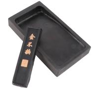 Healvian Piedra de Tinta China Rectangular 4 Pulgadas con Barra de Tinta 1 Onza para Caligrafía y Pintura para Dibujar Molinillo Tradicional para Escritura Artística