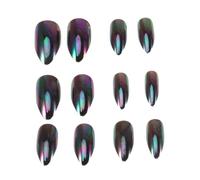 Healvian Piezas Pieza uñas falsas calcomanías dama artificial equipo brillo holográfico etiqueta engomada del clavo falso pegatinas Gel uña falsa Clavo falso del color del cambio gradual