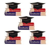 Healvian Pin de Solapa de Birrete de Graduación 2026 de Metal Esmaltado, 5 Piezas, Insignias Conmemorativas para Fiestas y Ceremonias de Graduados, Accesorio Ligero y Duradero para