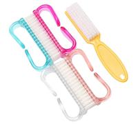 Healvian Pinceles Para Uñas De Cepillo De Uñas Mango Recto y Cepillo De Limpieza De Forma De Cuerno De Buey Para Manicura y Cuidado De