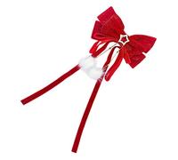 Healvian Pinza Pelo Lazo Grande Rojo, Accesorio Para Mujer y Niña, Lazo Decorativo Pompones, Adecuado Para Bodas y Fiestas