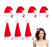 Healvian Pinzas Cabello Navideñas 12 Pcs Mini Gorro de Navidad Borde de Felpa, 6 Horquillas 9.5 Cm Verticales 6 Dobladas 5 Cm, Accesorios para Niñas Fiestas y Cosplay