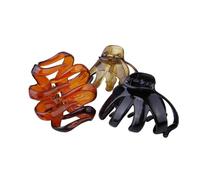 Healvian Pinzas de Pulpo Cabello 6 Unidades Tamaño Grande 8cm Plástico Resistente Negro Brillante y Carey Verde Diseño Dientes para Mujeres y Niñas Uso Diario en Casa y Viajes
