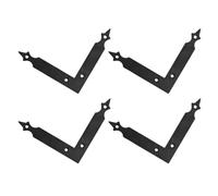 Healvian Placas Metálicas Planas Resistentes Oxidación de Soporte Angular en L de Hierro Negro 4 Piezas Refuerzo Fijo para Muebles y Sillas para Puertas y Marcos