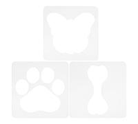 Healvian Plantillas de acolchado acrílico de 3 piezas: regla y plantillas con forma de, pata y hueso - Movimiento libre para empalmes a máquina