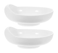 Healvian Plato de cocina a prueba de fugas con ventosas, plato redondo para personas mayores y personas con discapacidades, ayuda para comer por cuenta propia, fácil de limpiar, 2 unidades