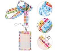 Healvian Porta Credencial Diseño de Tabla Periódica, Funda para Tarjeta de Identificación Cordón Duradero para Uso en Oficinas, Escuelas y Actividades Académicas