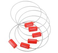 Healvian Precintos de Seguridad para Cables de Acero Rojos 18X300 MM 100 Unidades Bridas Metálicas Autoblocantes Números Únicos Sello de Cable Metálico para Transporte Seguro en