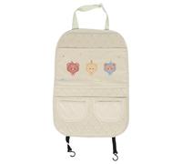 Healvian Protector de Asiento Trasero de Coche Antipatadas con Estampado de Oso Organizador con Múltiples Bolsillos Superficie de Nailon Lavable y Base Antideslizante para Suv y Autos
