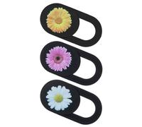 Healvian Protector de Lente de Privacidad Abs Autoadhesivo Deslizador para Cámara Web Diseño de Flores 3 Piezas, Funda de Privacidad para Teléfono y Portátil