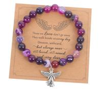 Healvian Pulsera Conmemorativa de Cuentas con Tarjeta de Condolencia para Pérdida de Queridos Pulsera Elegante y Significativa para Duelo Abuela Hijo Hija