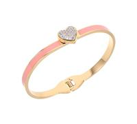 Healvian Pulsera de Corazón Minimalista de Acero Inoxidable para Mujer Brazalete con Cierre de Bisagra para Uso Diario Fiestas y San Valentín