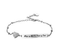 Healvian Pulsera para Mujer con Cadena de Eslabones Curvos Joyería Resistente y Diseño Always My Sister Forever My Friend para Compañera de Trabajo y Ocasión Especial