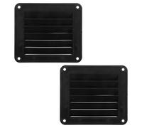 Healvian Rejilla de Ventilación Cuadrada para Barco 2 Unidades de Nailon Negro Respiradero Marino para Cabina Náutica y Vehículo Recreativo Extractor de Aire Resistente para Ventilación