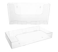 Healvian Revistero Colgante Acrílico Transparente 2 Piezas A4 Horizontal Montaje sin Taladro y Tornillos, Organizador de Archivos y Documentos para Oficina y Hogar, Estante Mural