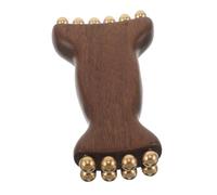 Healvian Rodillo de Masaje de Madera Verde con Cuentas Doradas 1 Unidad Mini Compacto para Masaje Facial y Lifting de Fascia Cuidado de Piel y Relajación