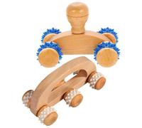 Healvian Rodillo Muscular 2 Uds Rodillo De Masaje Muscular Rodillo De Masaje De Madera Masajeador De Espalda Rodillo De Mano Punto De Disparo Herramienta De Masaje De Tejido Profundo
