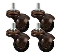 Healvian Ruedas Giratorias para Sillas de Oficina 15 Pulgadas Juego de 4 Ruedas Varilla Roscada de PP Acabado Bronce Antiguo Compatibles Muebles y Escritorios